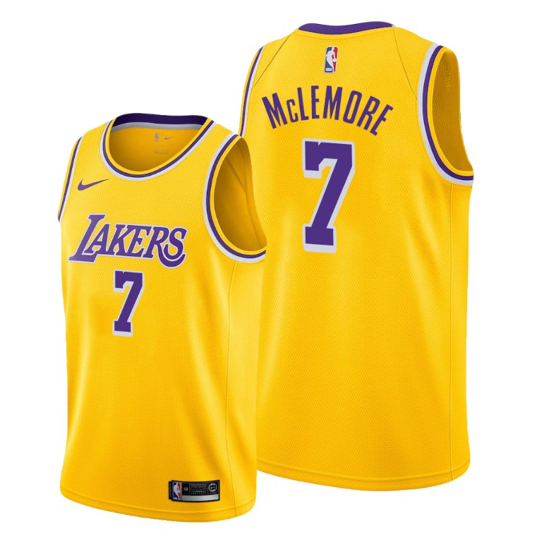 Men's Los Angeles Lakers Ben McLemore #7 NBA 2021 Icon Edition Gold Basketball Jersey ZLW0783WZ